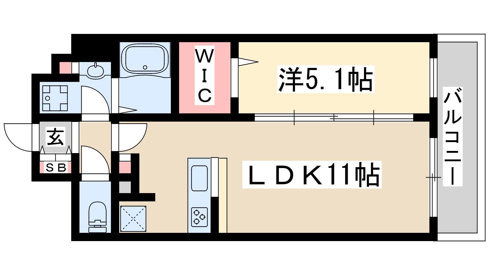 セイワパレス新大阪(1LDK/6階)の間取り写真