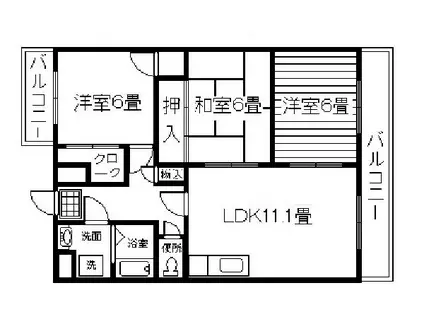 チェリーマンション加世田(3LDK/1階)の間取り写真