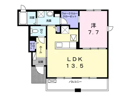 東武野田線 塚田駅 徒歩23分 2階建 築10年(1LDK/1階)の間取り写真
