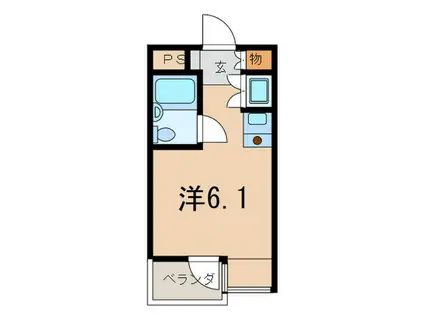 シティコア夙川(ワンルーム/1階)の間取り写真