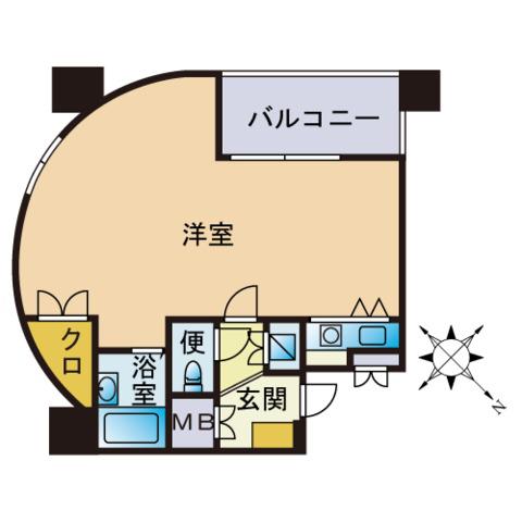 福吉リゾートエクセル55(ワンルーム/6階)の間取り写真