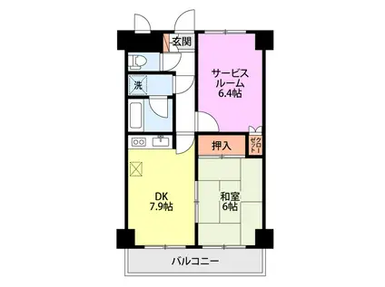 ダイアパレス新大前(2DK/2階)の間取り写真
