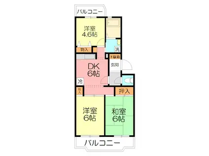 エトワールハイム(3DK/2階)の間取り写真