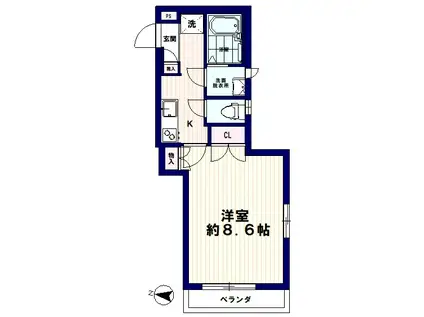 MAISON KAEDE(1K/2階)の間取り写真