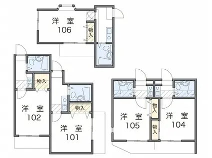 地下鉄七隈線 茶山駅 徒歩7分 2階建 築39年(1K/1階)の間取り写真