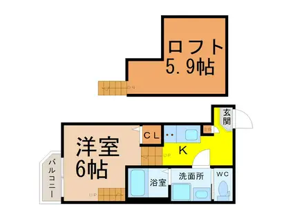 ハーモニーテラス千種(1K/1階)の間取り写真