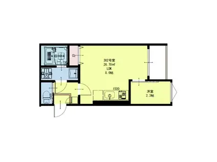 R-SMART福田町駅(1LDK/2階)の間取り写真