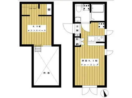 プリマガーデン妙蓮寺(ワンルーム/2階)の間取り写真