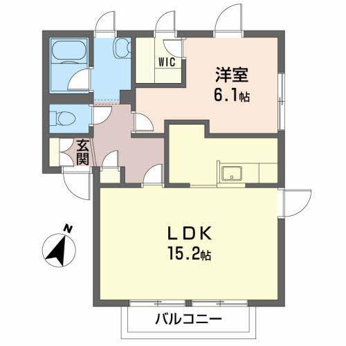 メゾンドエストエールA(1LDK/1階)の間取り写真