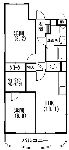 ソシアリバーシティー(2LDK/1階)の間取り写真