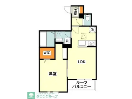 川崎市多摩区枡形4PJ(1LDK/1階)の間取り写真