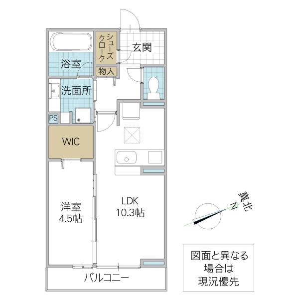 CE IL SOLE(1LDK/1階)の間取り写真