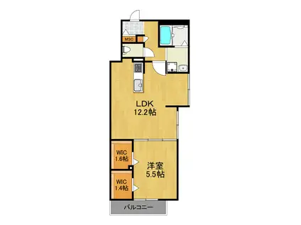 ORION(1LDK/2階)の間取り写真