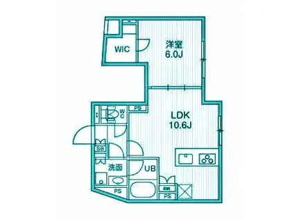 オルタナ祐天寺(1LDK/3階)の間取り写真