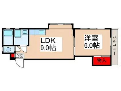 メゾンK&O2(1LDK/3階)の間取り写真