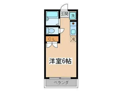 ノーブルハイツ(ワンルーム/2階)の間取り写真