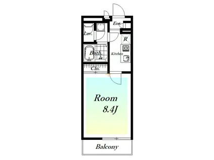 スピネル(1K/2階)の間取り写真