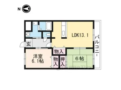 アルマ館Ⅲ(2LDK/1階)の間取り写真