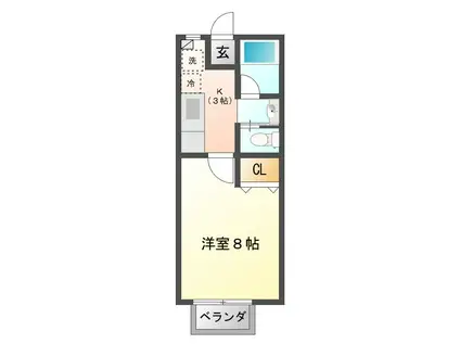 泉ハイツ(1K/1階)の間取り写真