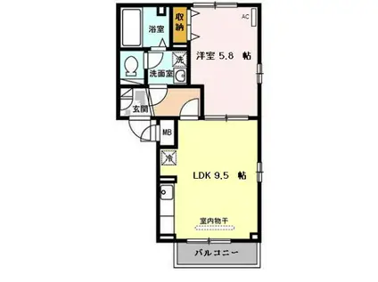 エクレール(1LDK/2階)の間取り写真