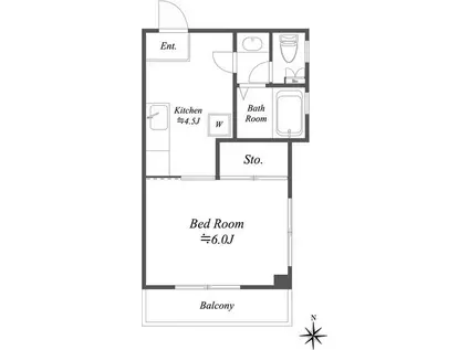 セラビハイツ(1K/2階)の間取り写真