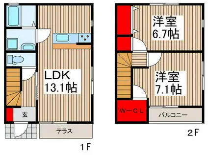 CAMPAGNA(2LDK/1階)の間取り写真