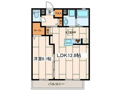 RICHESSE DWELL 溝(1LDK/1階)の間取り写真