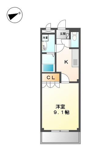 MOE III(1K/2階)の間取り写真
