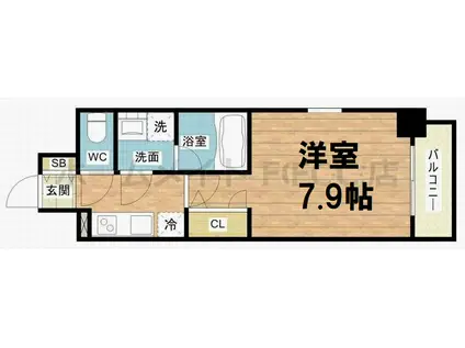 アーバネックス大阪城ウエスト(1K/2階)の間取り写真