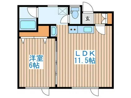 ダイアナECO(1LDK/2階)の間取り写真