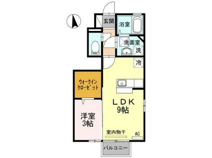 グレース姫野(1LDK/1階)の間取り写真