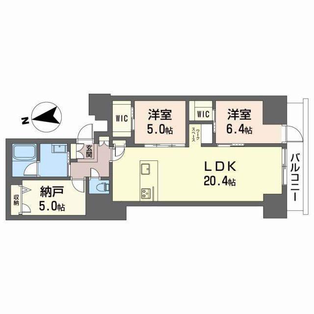 ナナアーク荒町(2SLDK/6階)の間取り写真