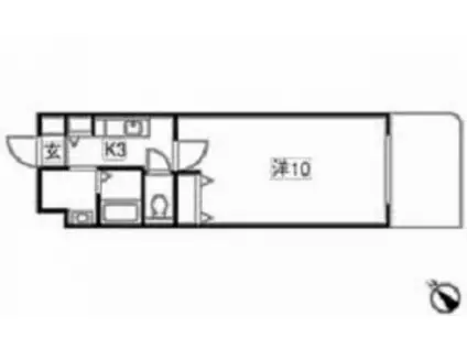 第9小谷ビル(1K/7階)の間取り写真