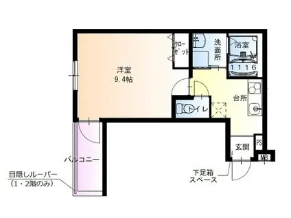 フジパレス三国ヶ丘サウス(1K/1階)の間取り写真