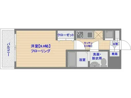 ピュアドームグランテージ博多(1K/7階)の間取り写真