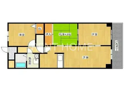 ルモンドオサカベ(3LDK/2階)の間取り写真