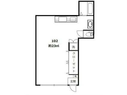 桑原ハイツ(ワンルーム/1階)の間取り写真