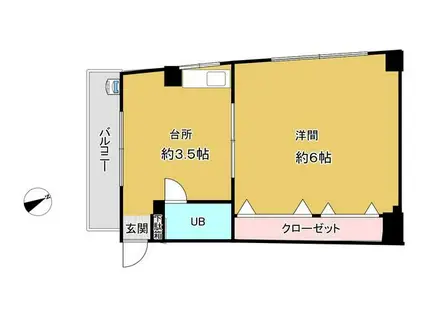 篠崎コーポ(1K/2階)の間取り写真