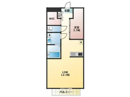 ジュネスサンライフ(1LDK/3階)の間取り写真