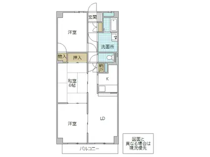サザンヒルズ(3LDK/8階)の間取り写真
