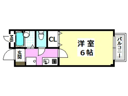 ラフィーネ(1K/1階)の間取り写真