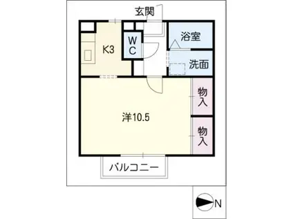 エステート川名本町(1K/2階)の間取り写真