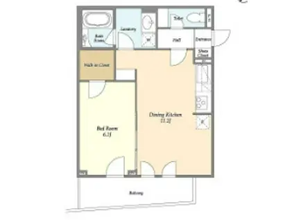 JURIARE(1LDK/1階)の間取り写真