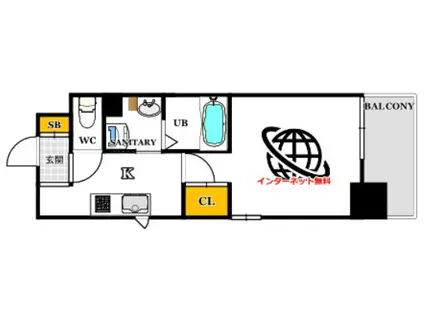 KO RESIDENCE 銀山町(1K/3階)の間取り写真