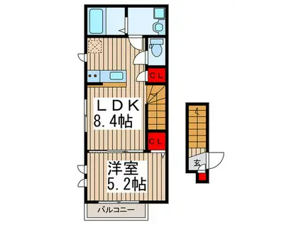 COTTON POT VILLA(1LDK/2階)の間取り写真