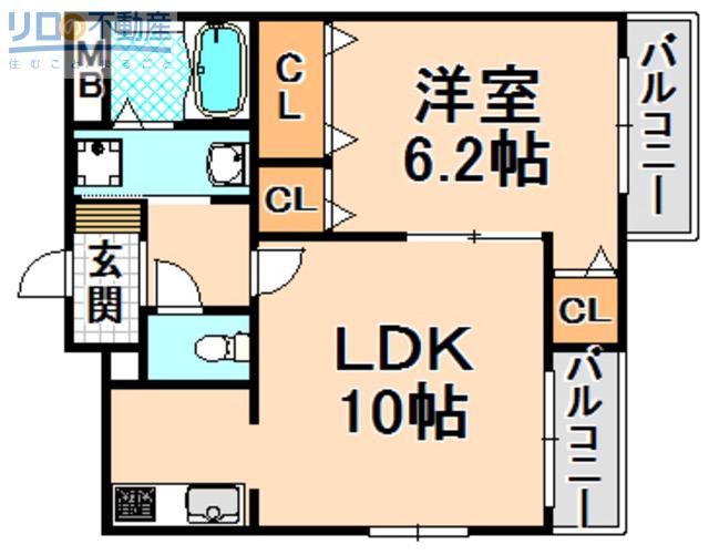 メゾン梅ノ木(1LDK/3階)の間取り写真