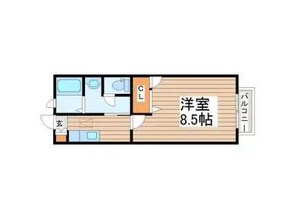 シャーメゾン木町(1K/1階)の間取り写真