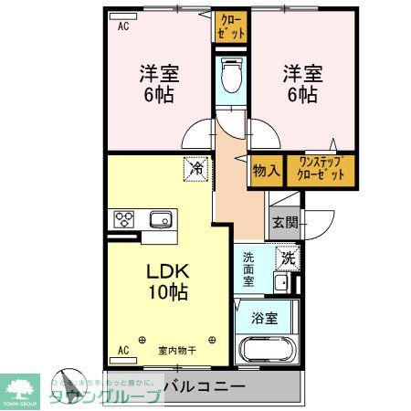 エステイトZEN C(2LDK/3階)の間取り写真