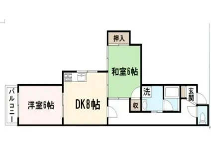 ロイヤルコート中道(2DK/3階)の間取り写真