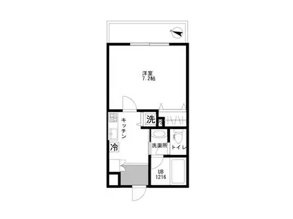 ブルーム(1K/4階)の間取り写真